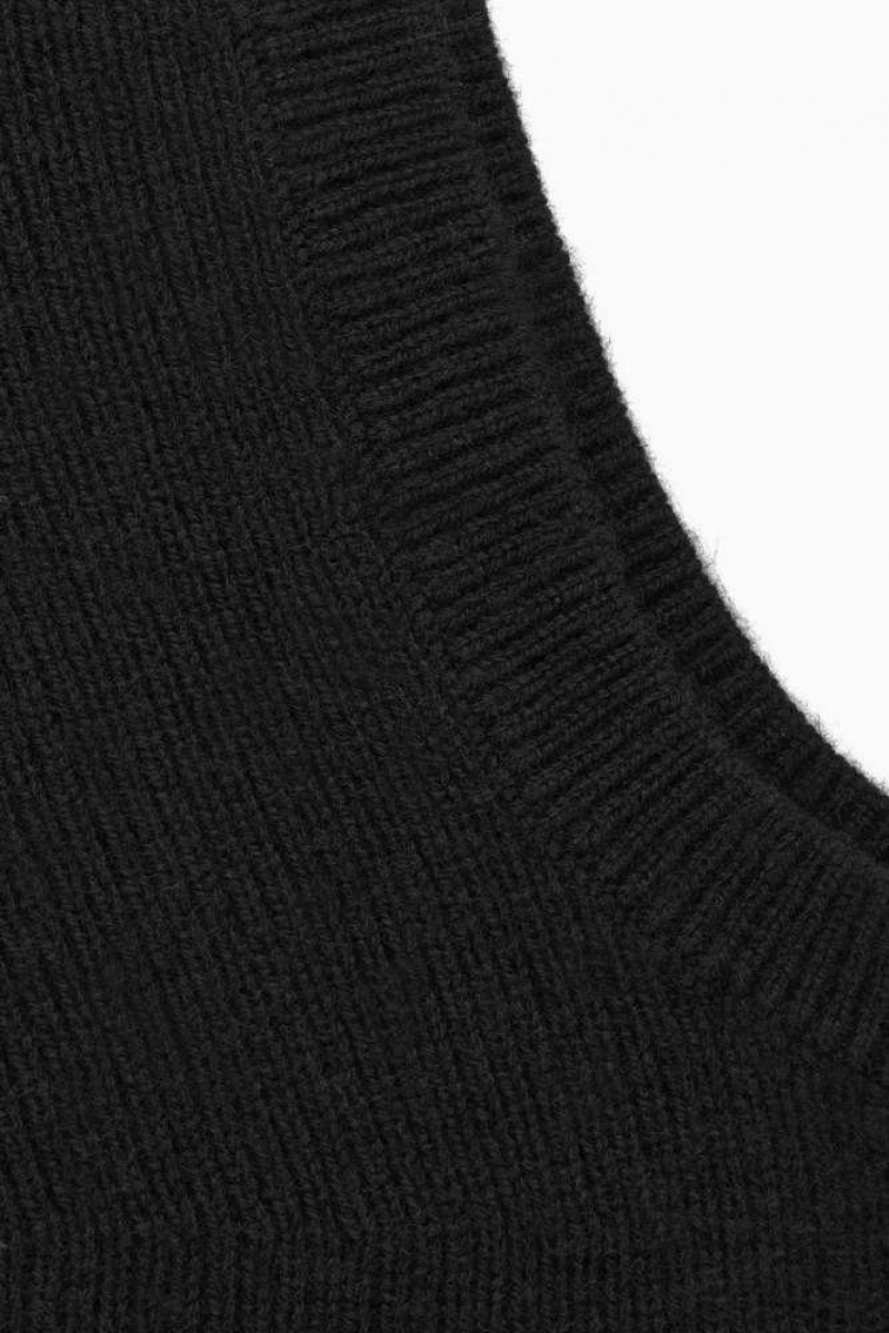 COS Gerippt Wolle-Cashmere Balaclava Schal Damen | 0789-IAPJY