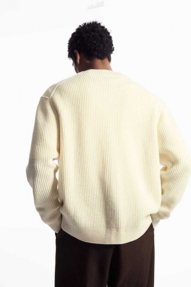 COS Gerippt Wolle And Cashmere Cardigan Strickwaren Herren | 8061-PVXUY