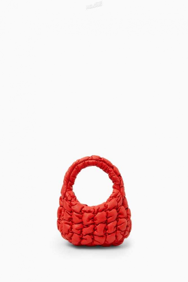 COS Gesteppt Micro Bag - Leder Taschen Damen Rot | 2347-HTGJV