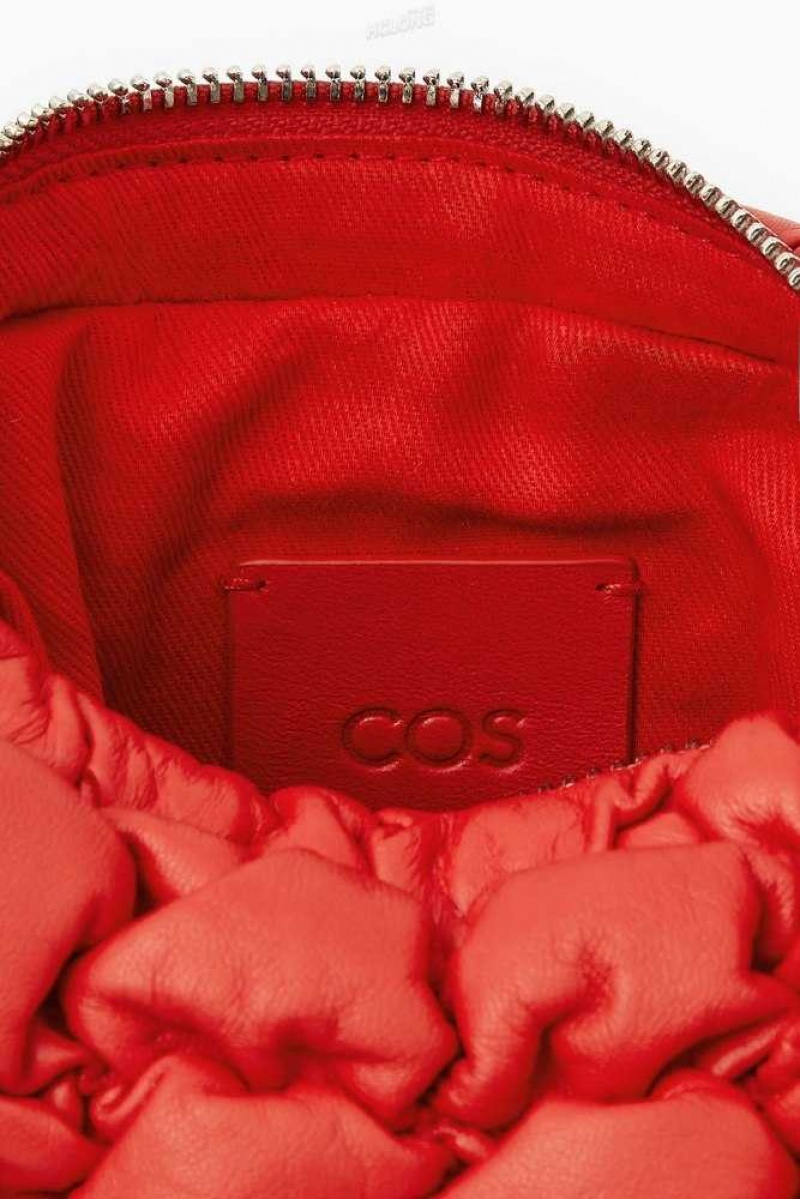 COS Gesteppt Micro Bag - Leder Taschen Damen Rot | 2347-HTGJV