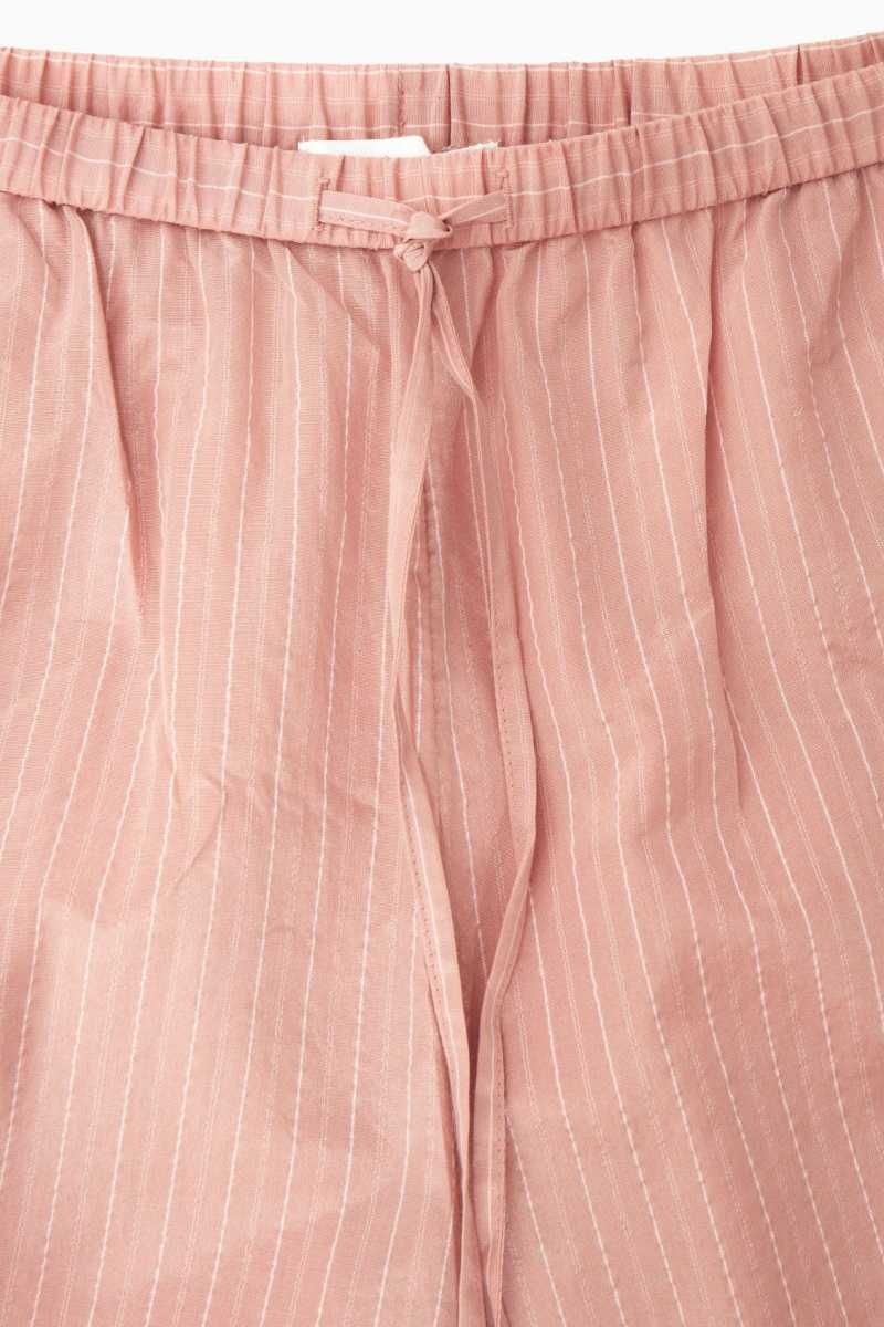 COS Gestreift Silk-Blend Pajama Hose Damen Rosa | 1853-OYBZK