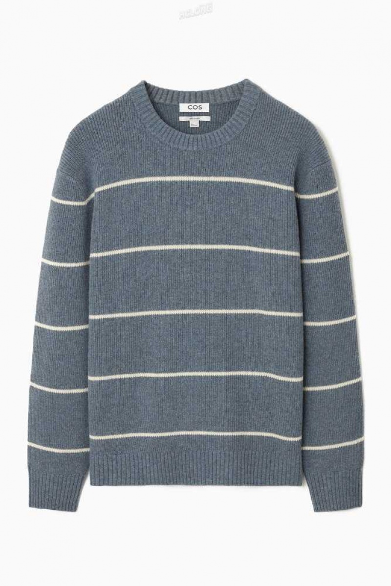 COS Gestreift Wolle And Yak-Blend Jumper Strickwaren Herren | 0765-ABETL