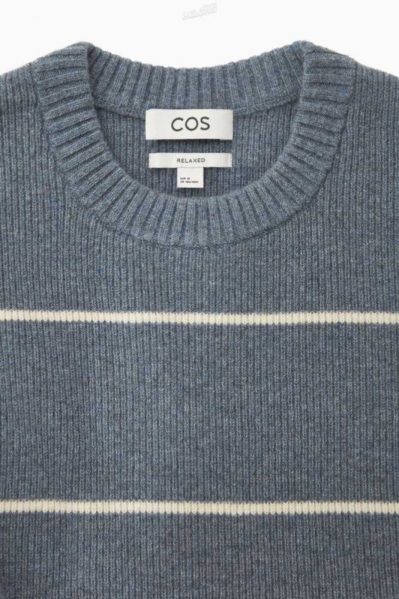 COS Gestreift Wolle And Yak-Blend Jumper Strickwaren Herren | 0765-ABETL