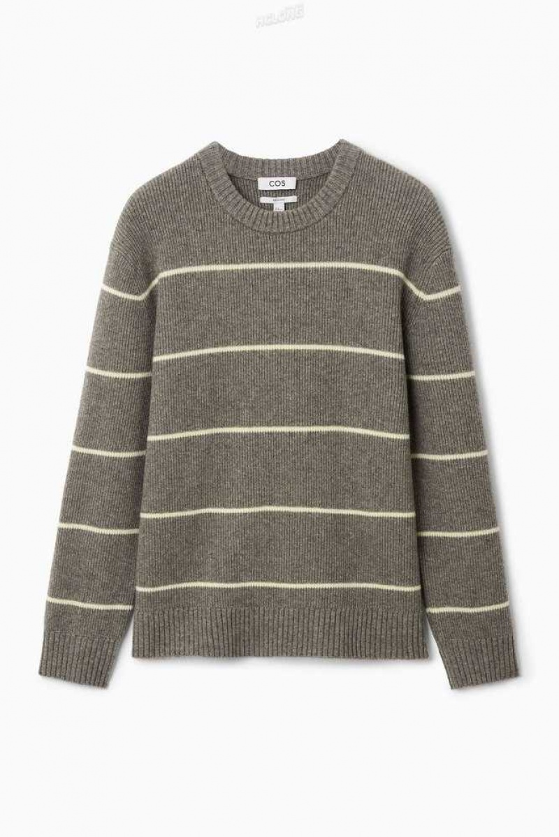 COS Gestreift Wolle And Yak-Blend Jumper Strickwaren Herren | 1264-MJZLD