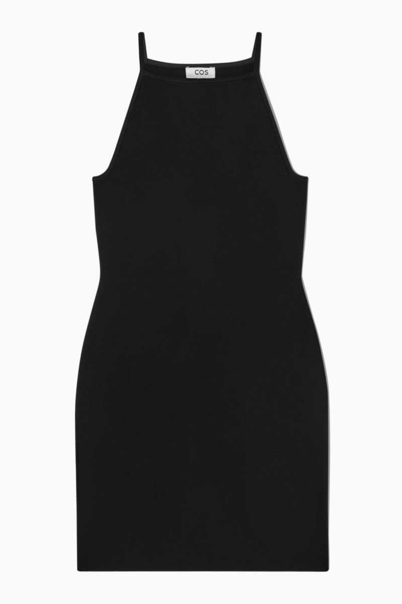 COS Gestrickt Bodycon Mini Kleid Damen Schwarz | 1859-SNAXW