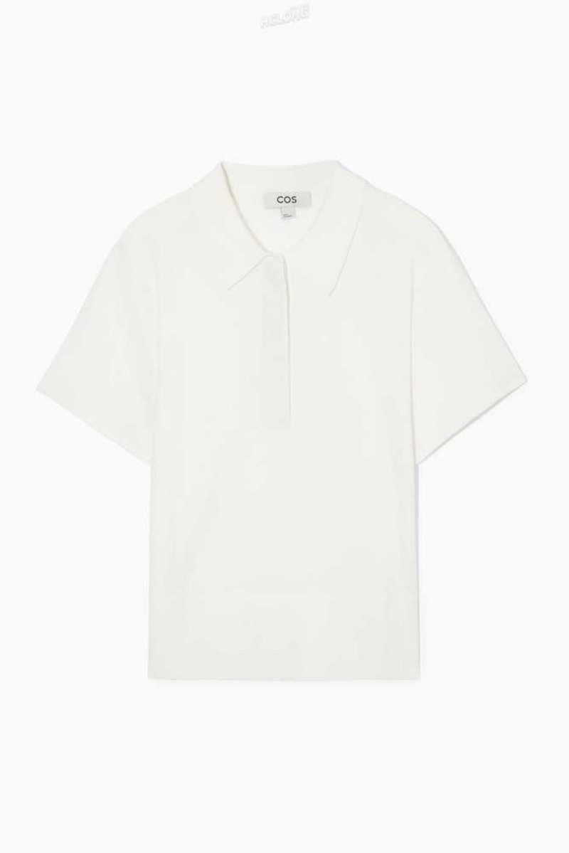 COS Gestrickt Polo Shirt Oberteile Damen | 2415-MZCPE