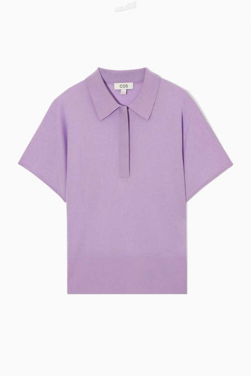 COS Gestrickt Polo Shirt Oberteile Damen | 5849-NABTW