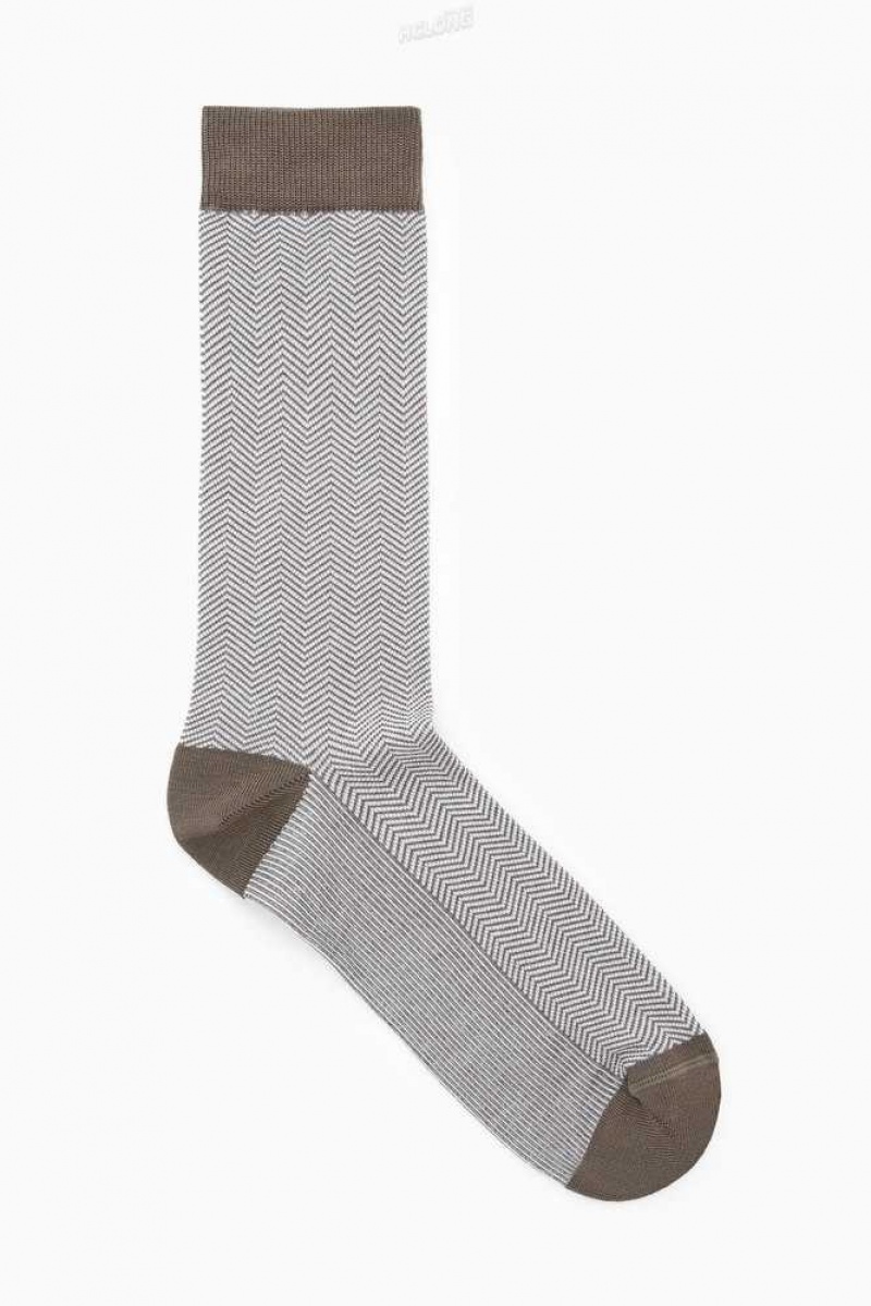 COS Herringbone Socken Herren | 3897-KONRL