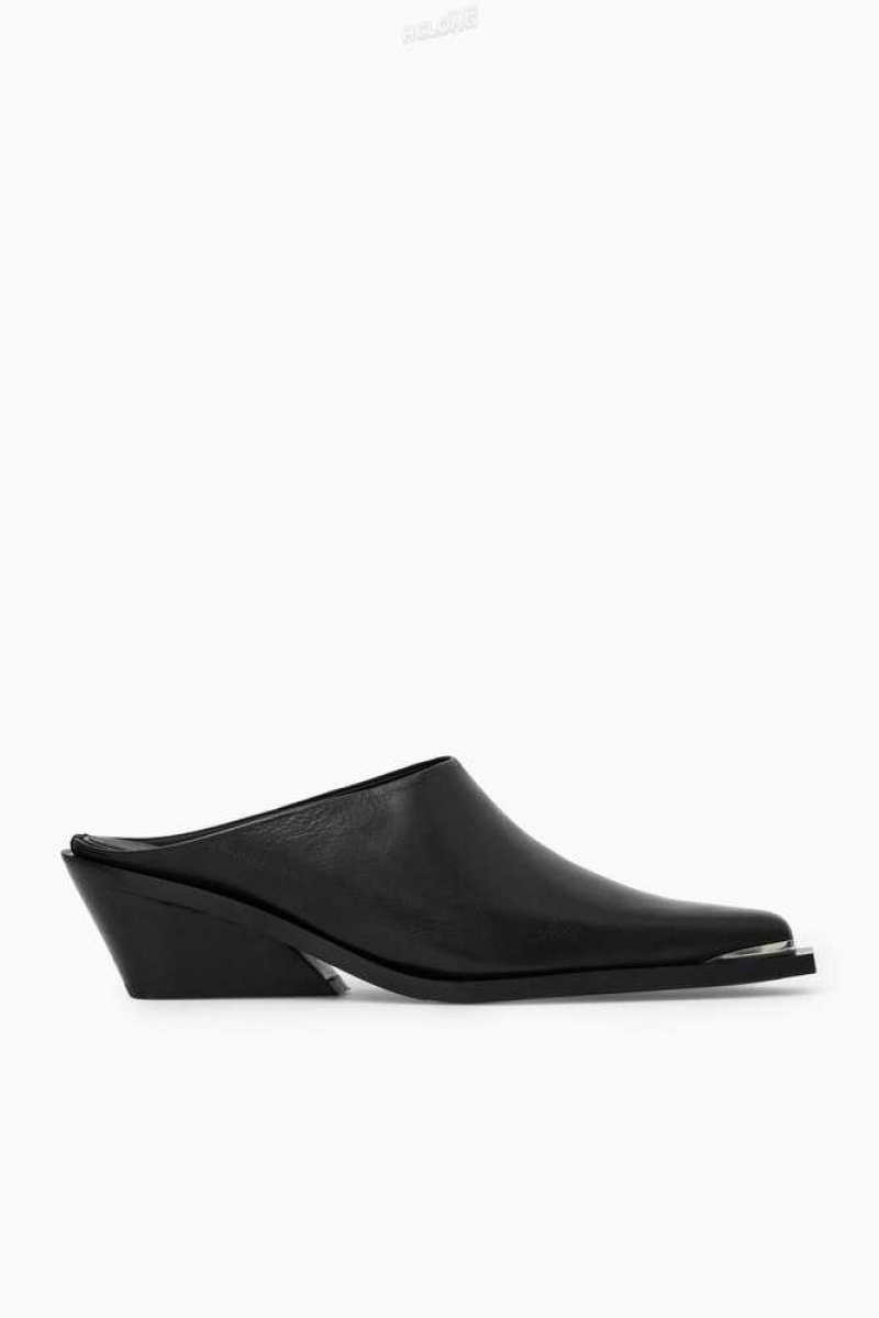 COS Kappe-Cap Leder Mules Mules Damen | 7389-XPIKU