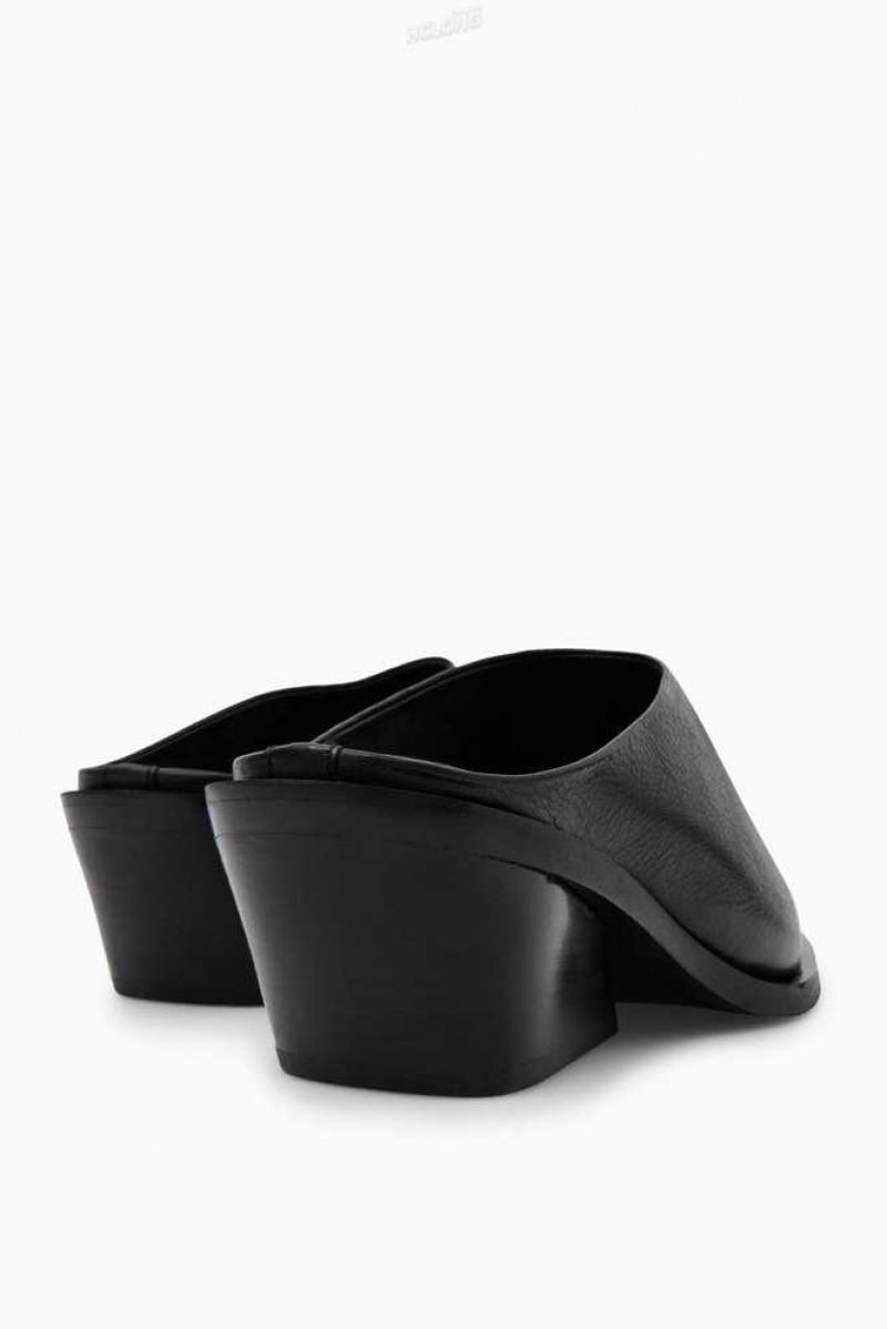 COS Kappe-Cap Leder Mules Mules Damen | 7389-XPIKU