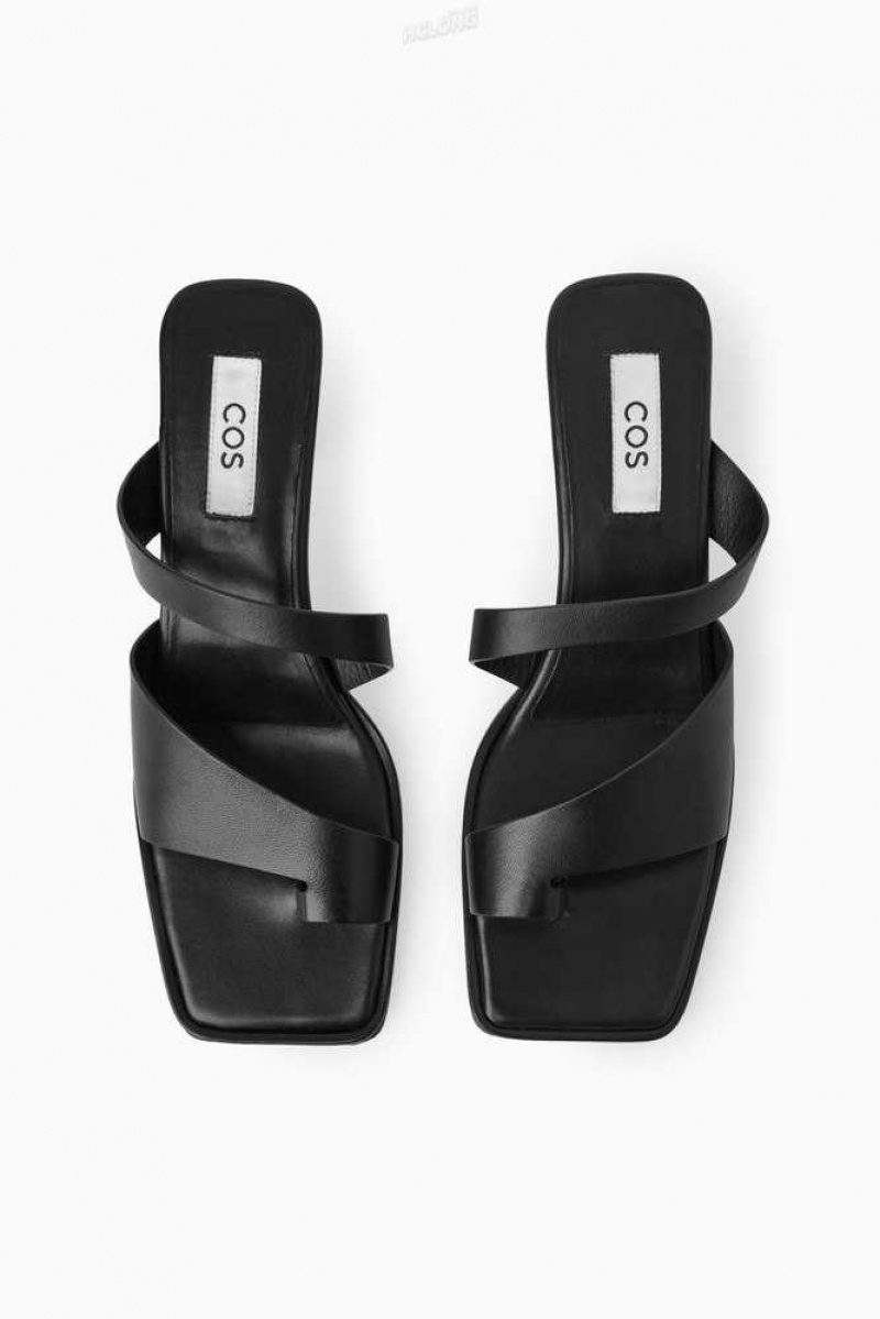 COS Kappe-Tanga Absatz Sandals Sandalen Damen | 7485-LWFVJ