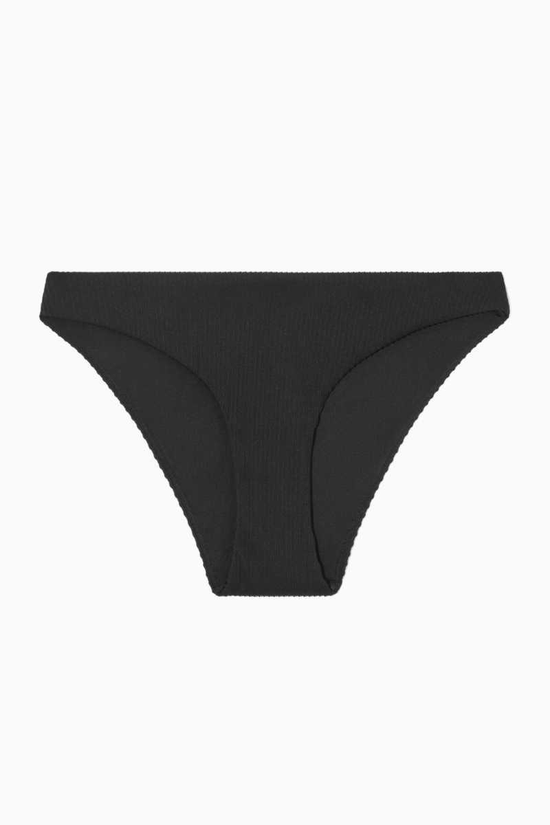 COS Klassische Gerippt Bikini Briefs Bademode Damen Schwarz | 9260-HWVSZ