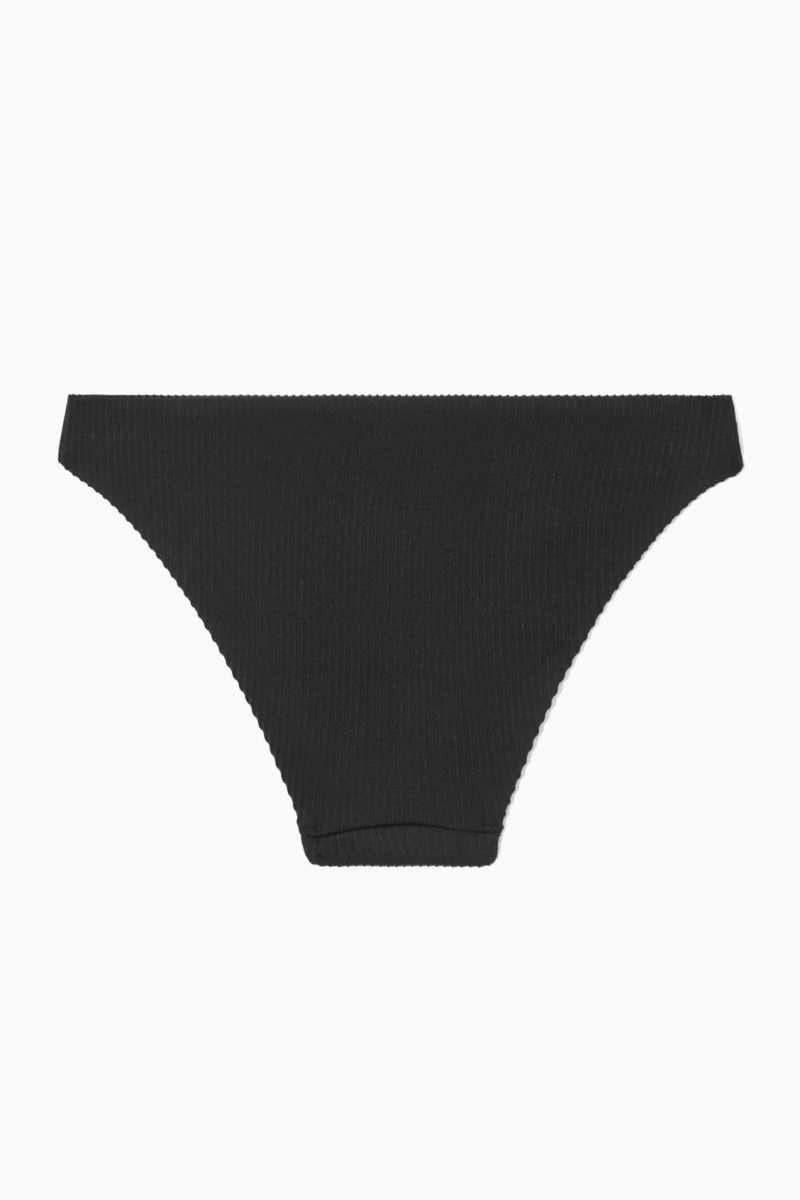 COS Klassische Gerippt Bikini Briefs Bademode Damen Schwarz | 9260-HWVSZ