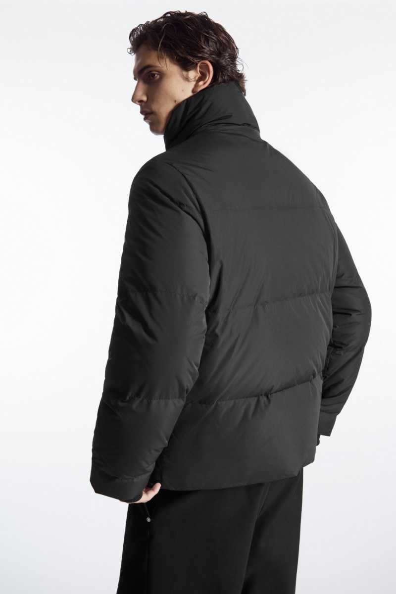 COS Kurzes Puffer Jacken Herren Schwarz | 3205-FOQHN