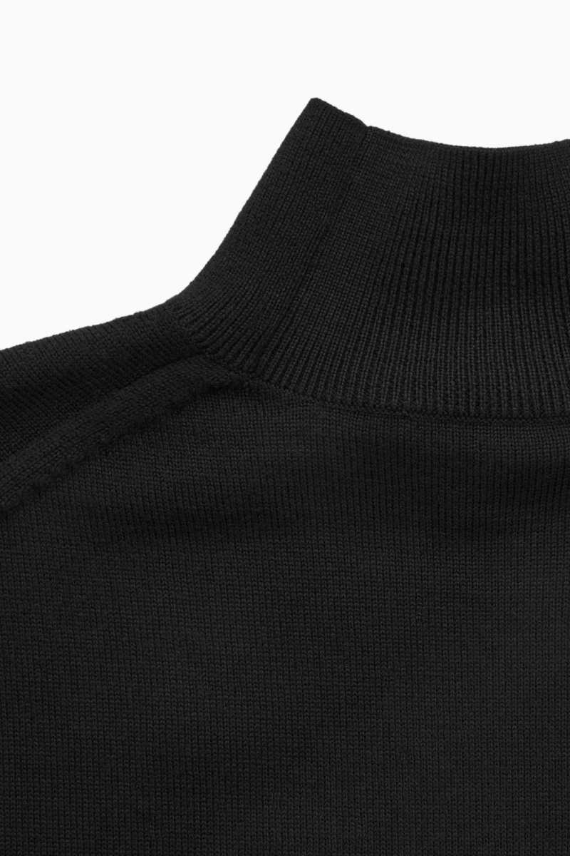 COS Laufschuhe Merino-Wolle Turtleneck Kleid Damen Schwarz | 4318-LYTBV