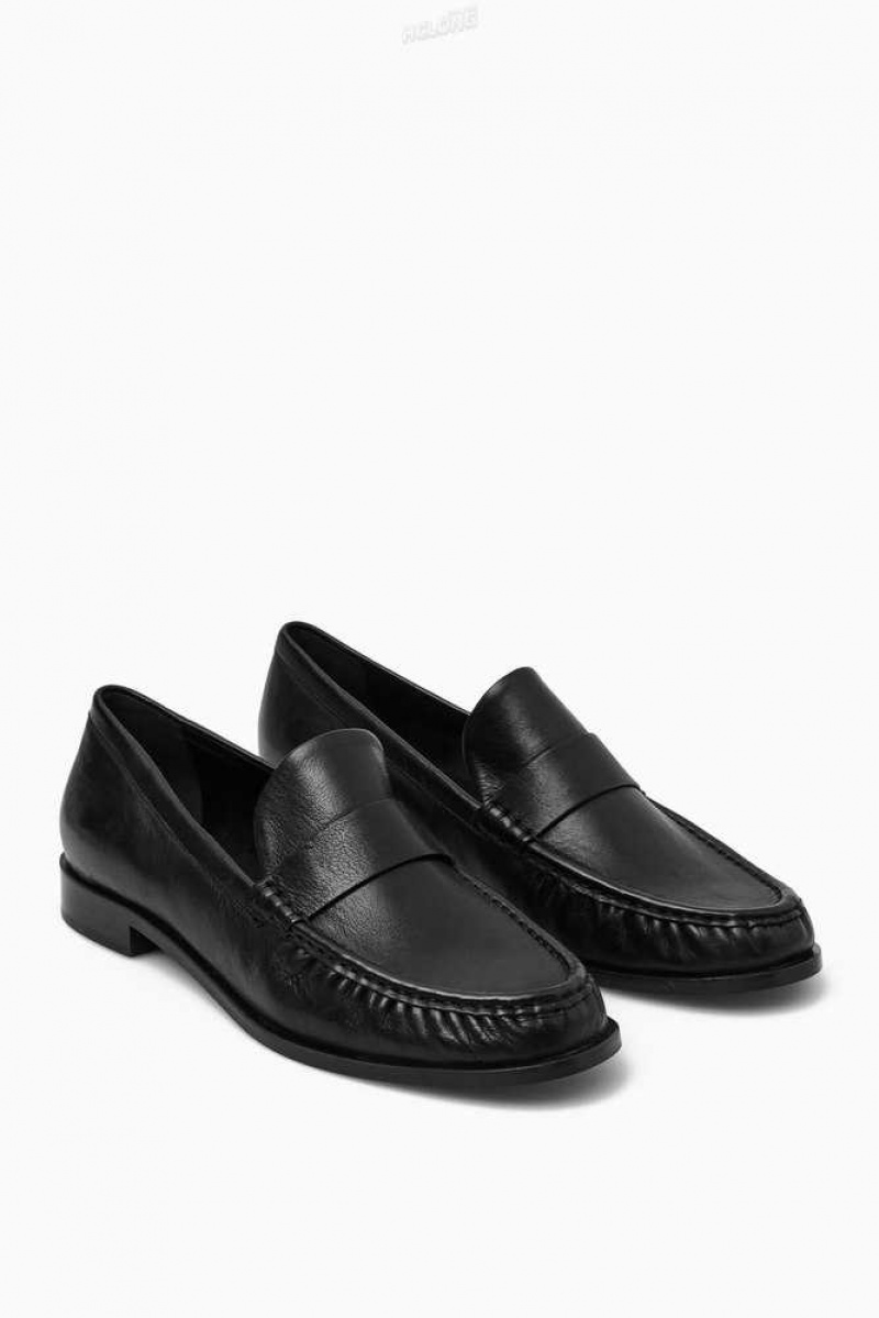 COS Leder Loafers Halbschuhe Damen | 0968-NFPCK