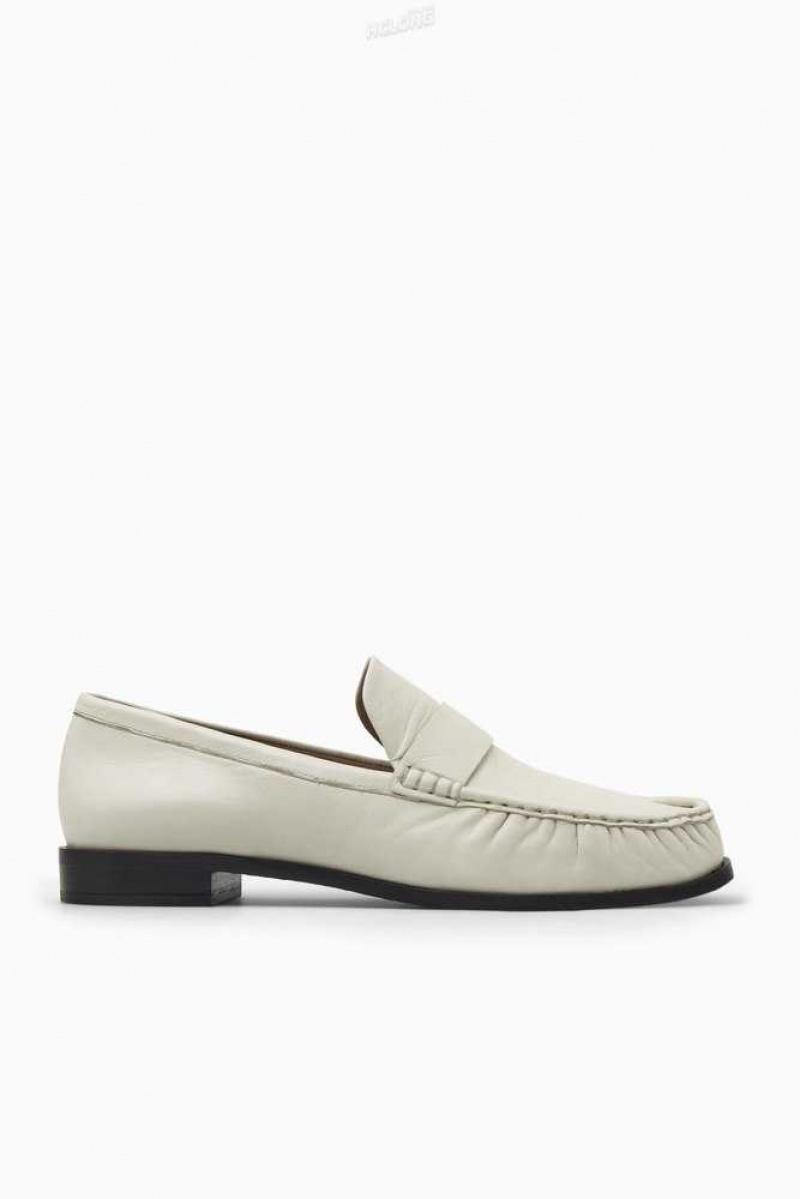 COS Leder Loafers Halbschuhe Damen | 7345-VXJPS