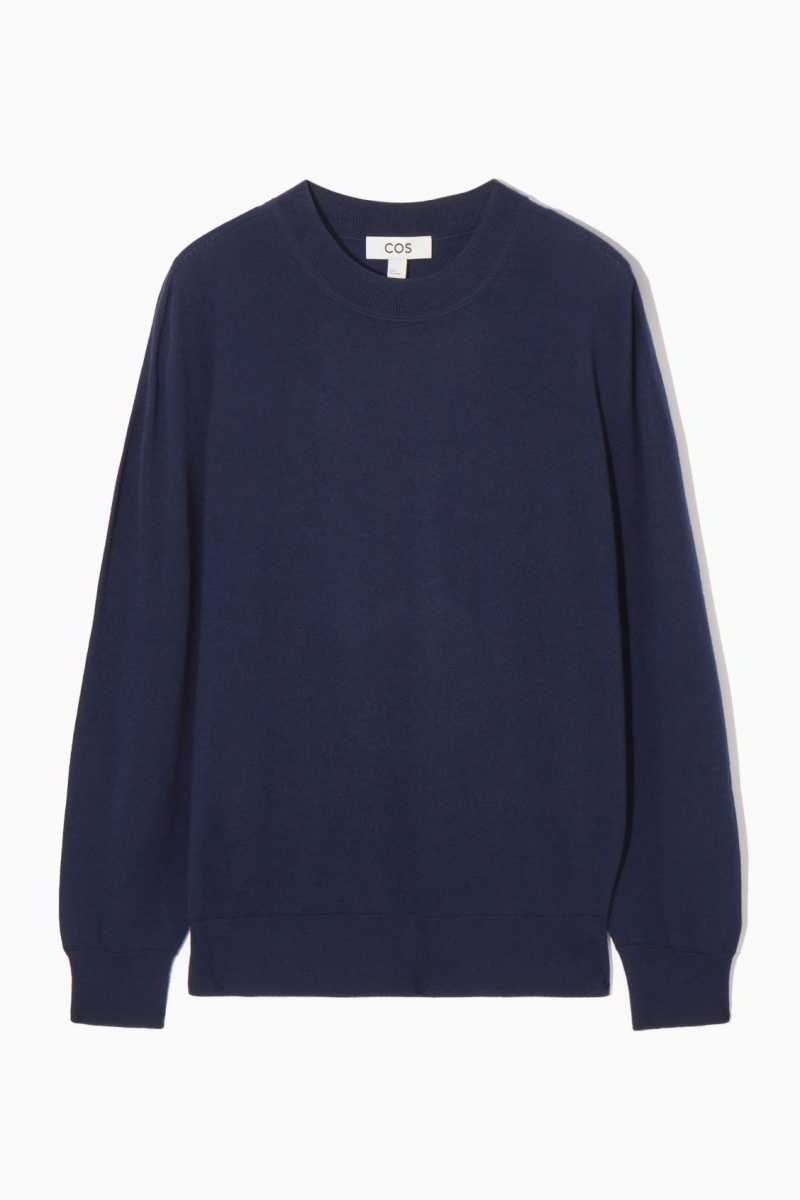 COS Merino Wolle Pullover Damen Navy | 3561-EJXMN