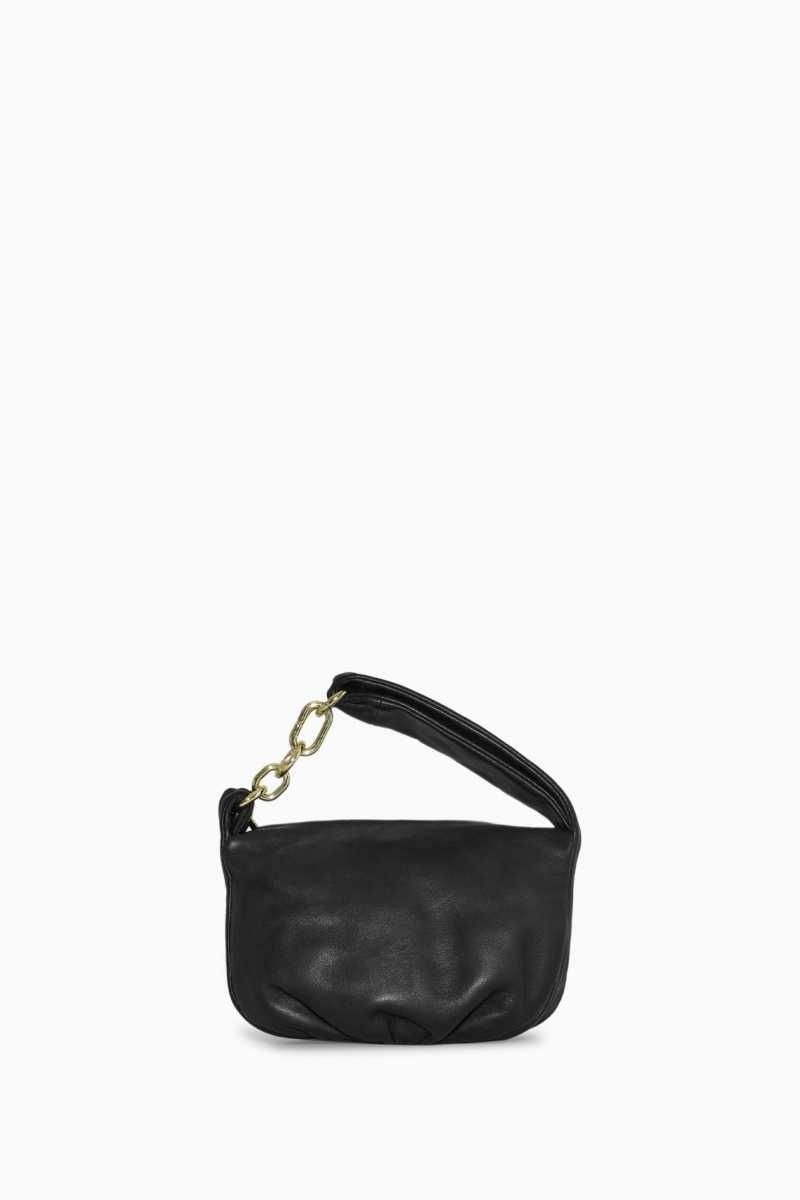 COS Micro Leder Chain Mini Tasche Damen Schwarz | 5367-NRMKT