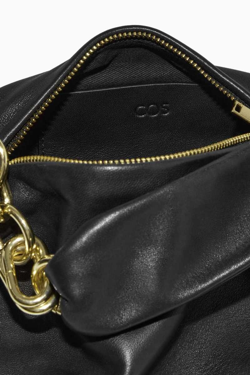 COS Micro Leder Chain Mini Tasche Damen Schwarz | 5367-NRMKT