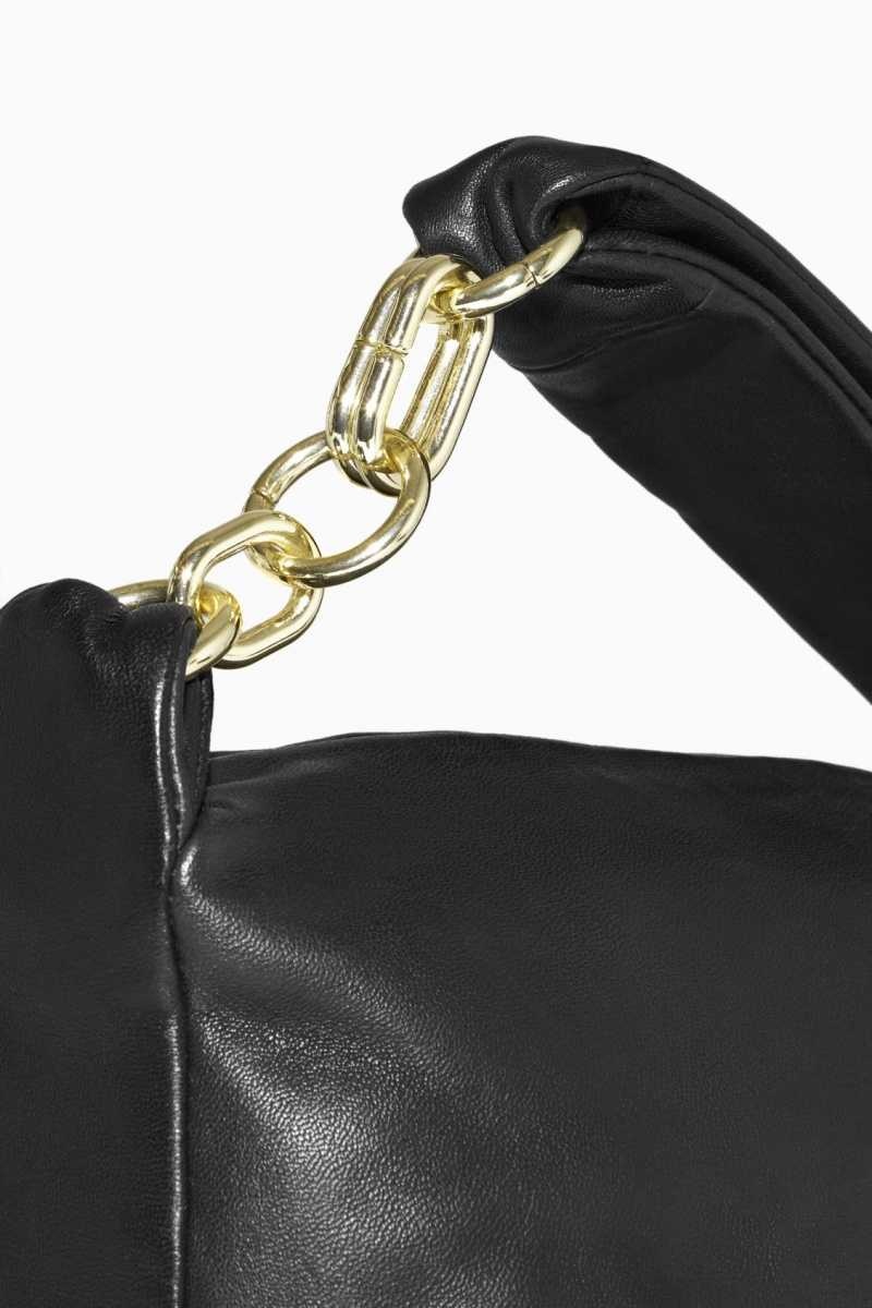 COS Micro Leder Chain Mini Tasche Damen Schwarz | 5367-NRMKT