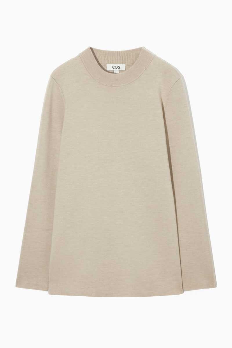 COS Milano-Knit Pullover Damen Beige | 5983-MBANT