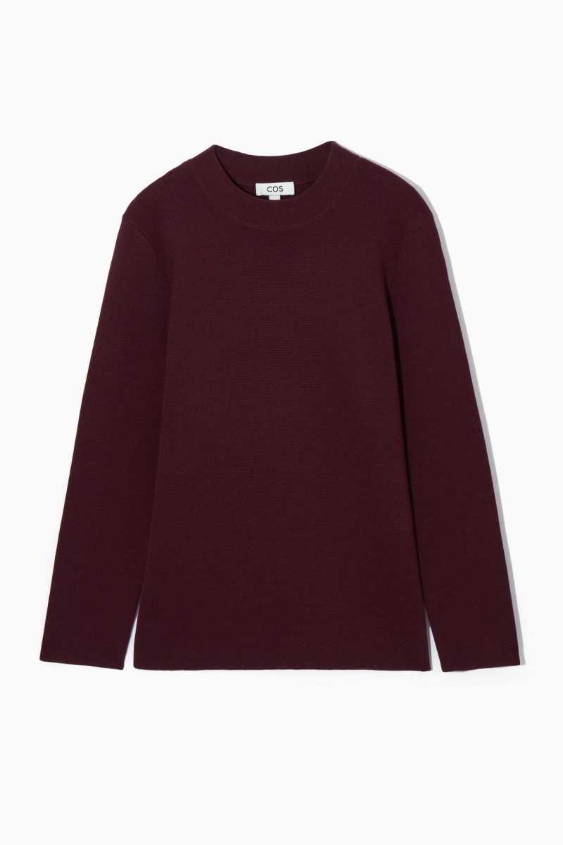 COS Milano-Knit Pullover Damen Bordeaux | 2391-OTUHL