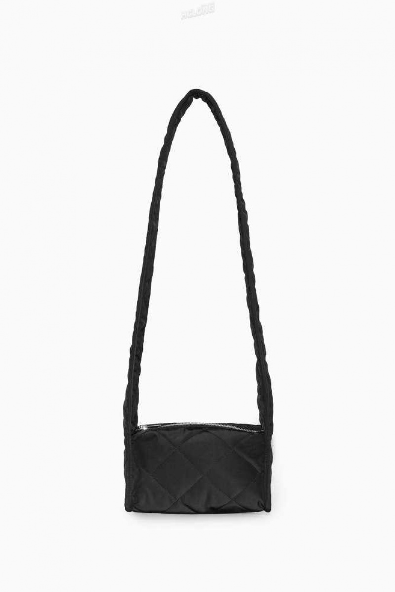 COS Mini Diamond-Gesteppt Crossbody Taschen Damen Schwarz | 4629-DXUTW