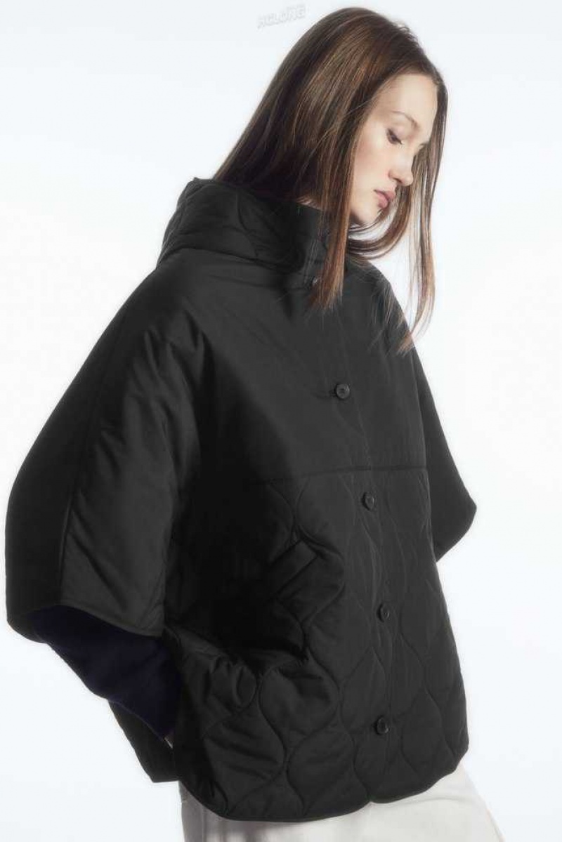 COS Mit Kapuze Gepolstert Cape Jacken Damen | 6754-HGUIA