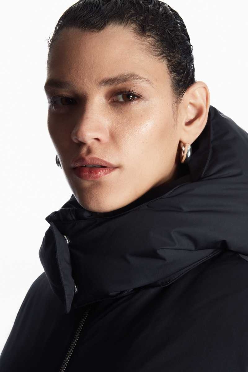 COS Mit Kapuze Ärmellose Puffer Jacken Damen Navy | 8162-JQTSO