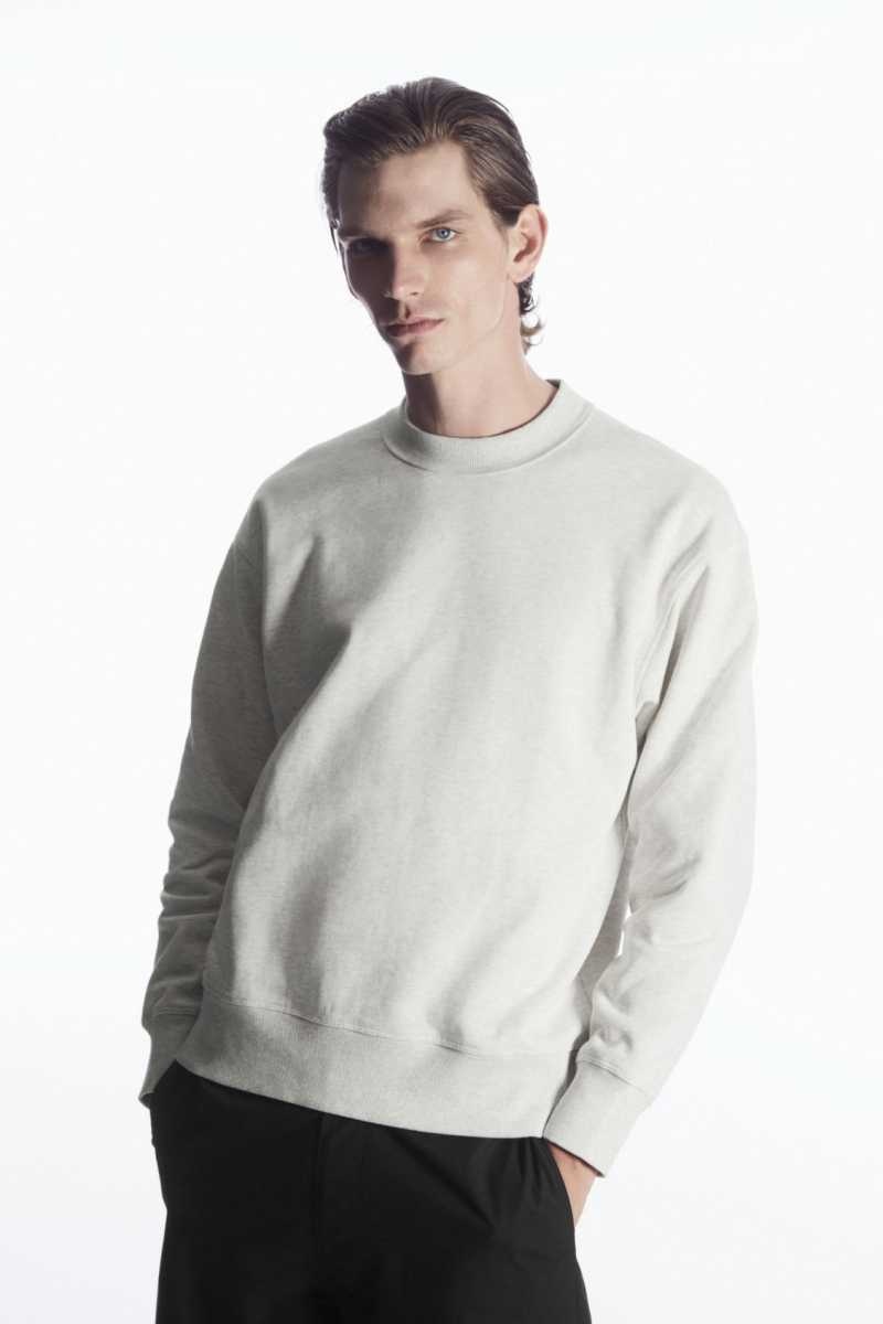 COS Mock-Neck Sweatshirts Herren Grau | 5291-UPNKT