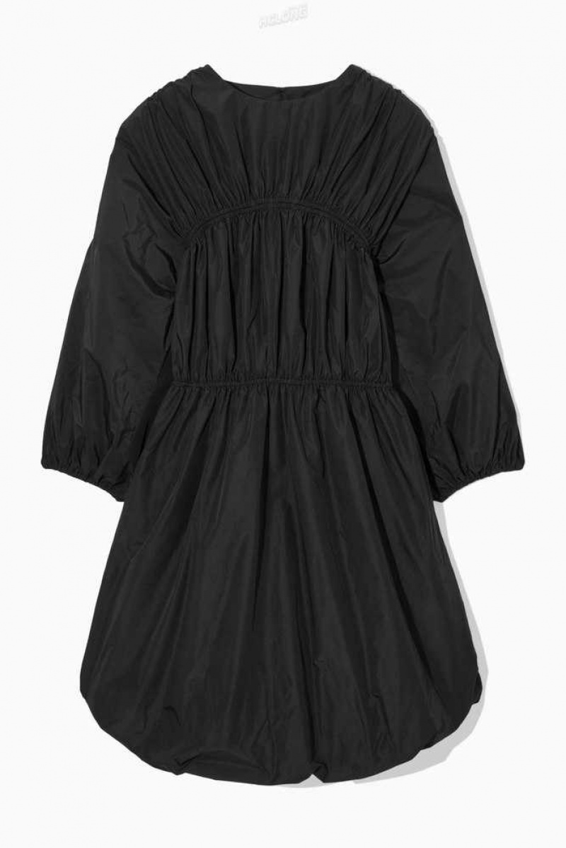 COS Open-Back Shirred Balloon Mini Kleider Kleid Damen | 9657-MZXHQ