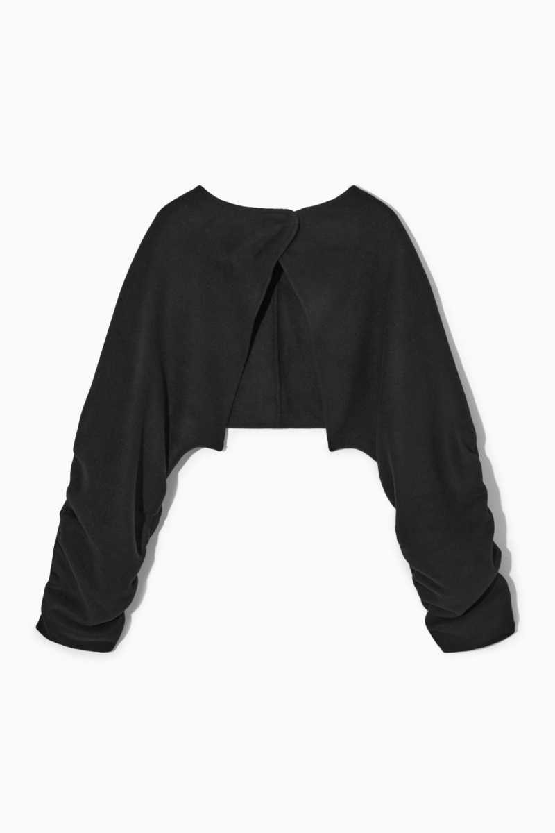 COS Open-Back Wolle Bolero Jacken Damen Schwarz | 3846-KQMVD