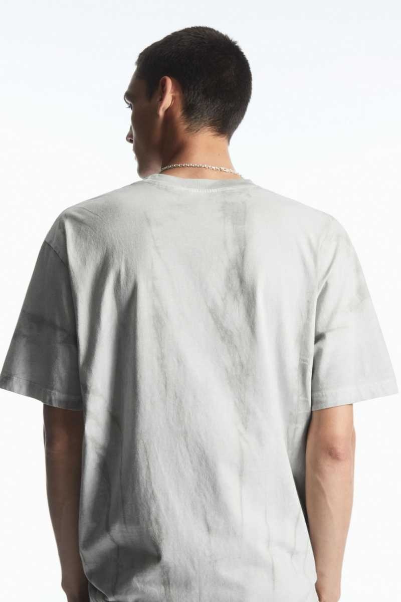 COS Oversized-Dye T-shirts Herren Grau | 0347-HJWNO