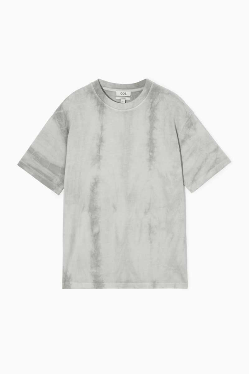 COS Oversized-Dye T-shirts Herren Grau | 0347-HJWNO