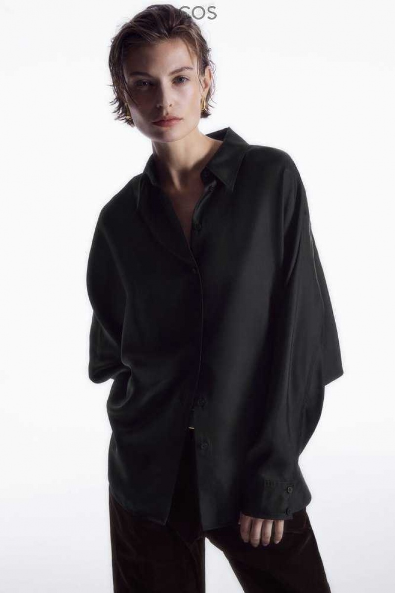 COS Oversized Batwing-Sleeve Silk Shirt Hemd Damen | 7856-YCDOP