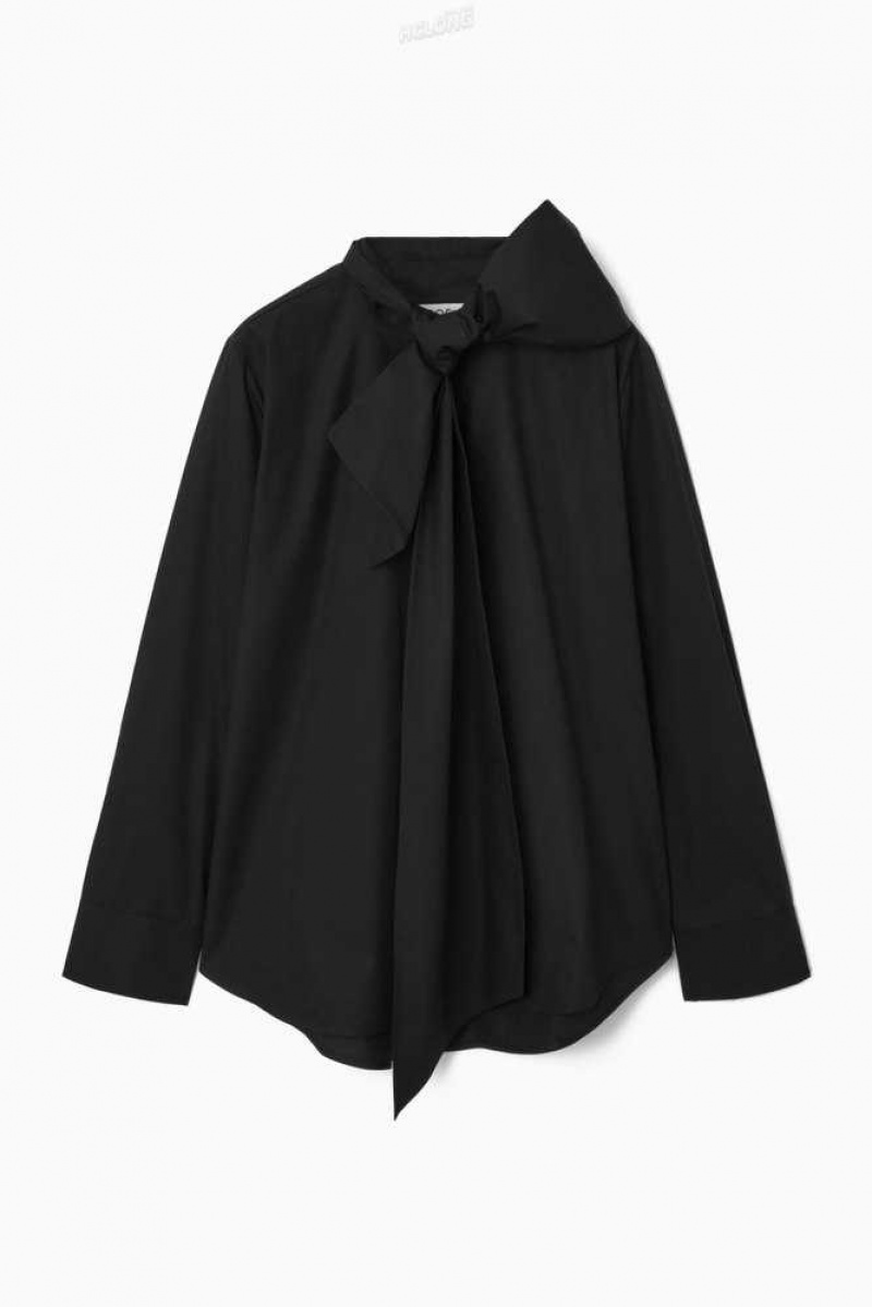 COS Oversized Bow-Detail Blouse Hemd Damen | 9472-NZSIR