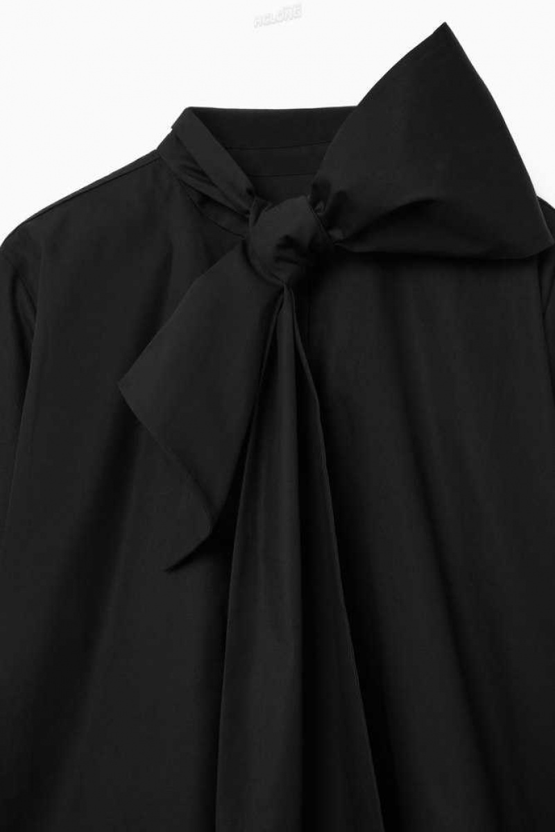 COS Oversized Bow-Detail Blouse Hemd Damen | 9472-NZSIR