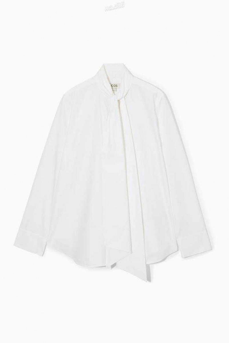 COS Oversized Bow-Detail Blouse Hemd Damen | 8361-VKWYB