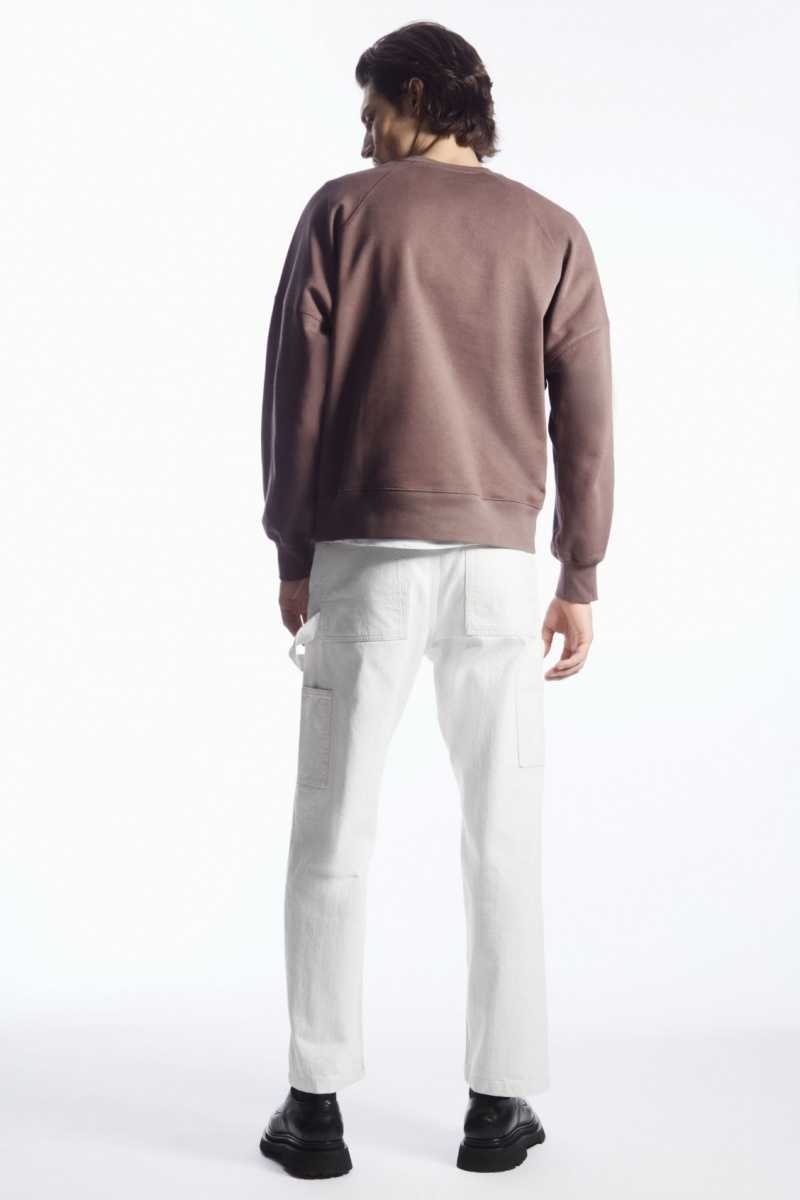 COS Oversized Exposed-Seam Sweatshirts Herren Lila | 1348-VDWFR