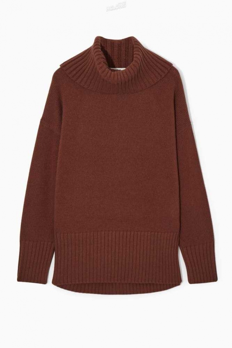 COS Oversized Pure Cashmere Roll-Neck Pullover Pullover Damen | 8501-OIZHD