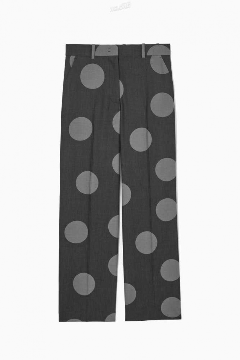 COS Polka-Dot Wolle-Blend Gerade-Leg Pants Hose Damen | 5064-ANEWI