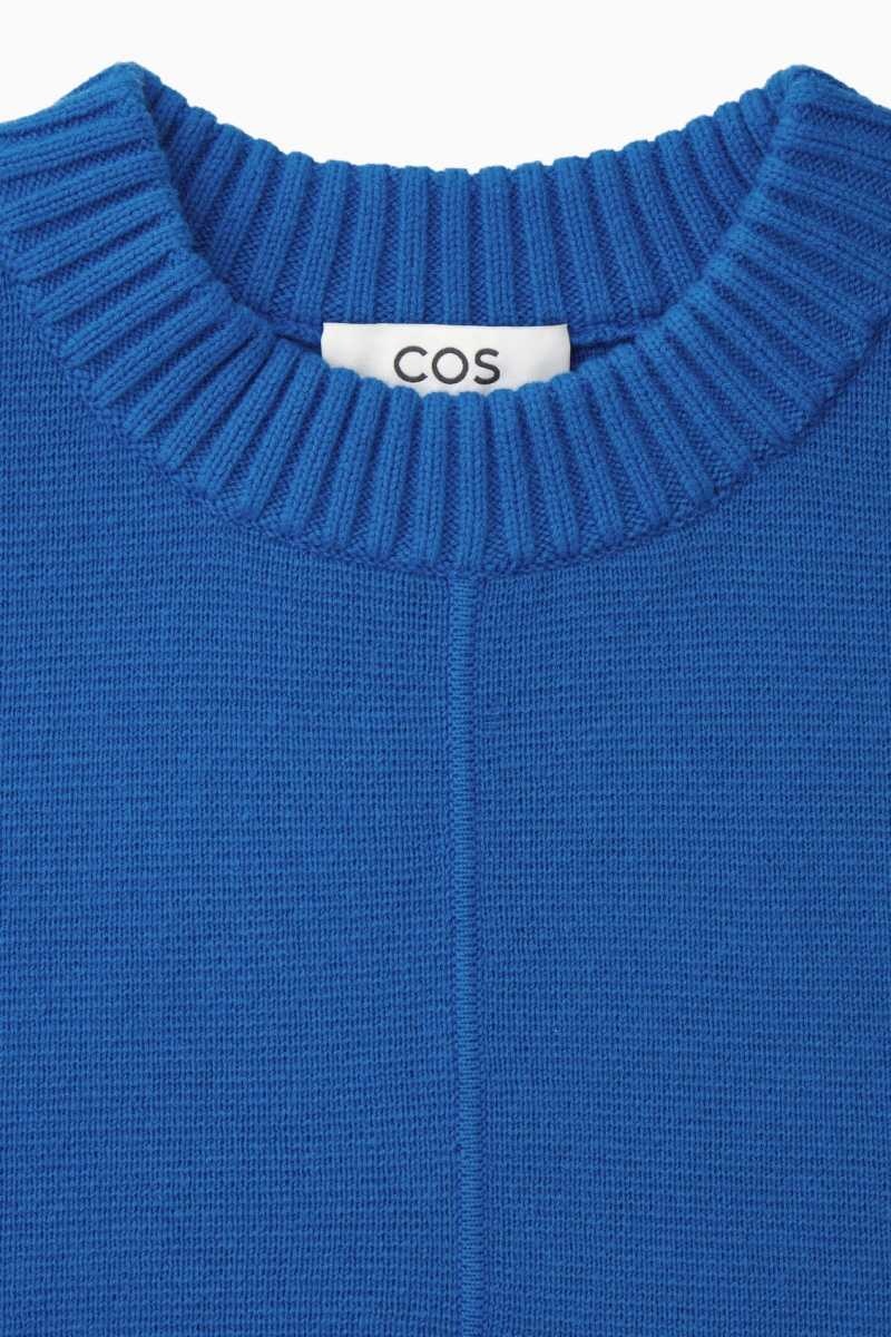 COS Power-Shoulder Waisted Pullover Damen Hellblau | 3095-BYHSZ