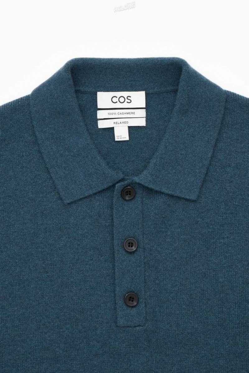 COS Pure Cashmere Polo Shirt Strickwaren Herren | 8305-ODVRC