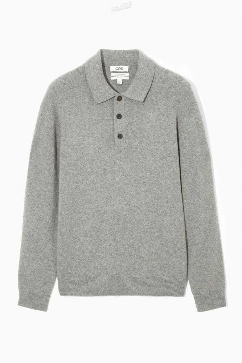 COS Pure Cashmere Polo Shirt Strickwaren Herren | 0614-ZTDPX