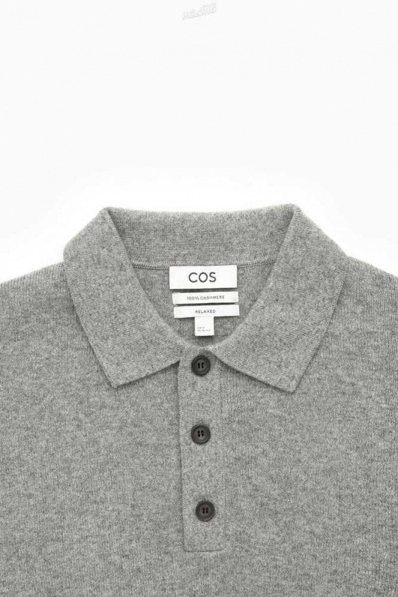 COS Pure Cashmere Polo Shirt Strickwaren Herren | 0614-ZTDPX