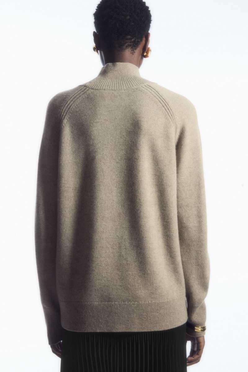 COS Pure Cashmere Turtleneck Pullover Damen Beige | 2635-ICEXS