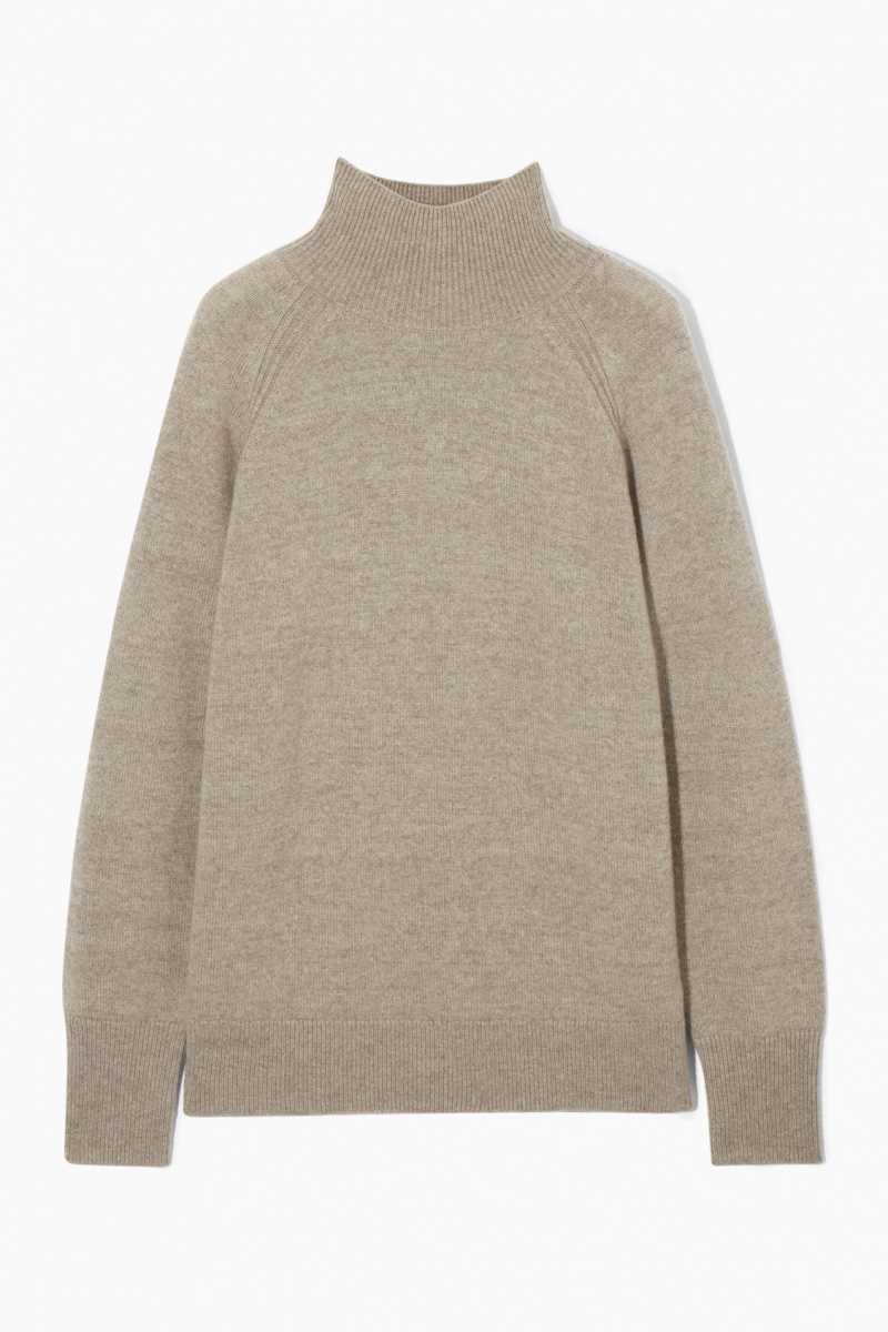 COS Pure Cashmere Turtleneck Pullover Damen Beige | 2635-ICEXS