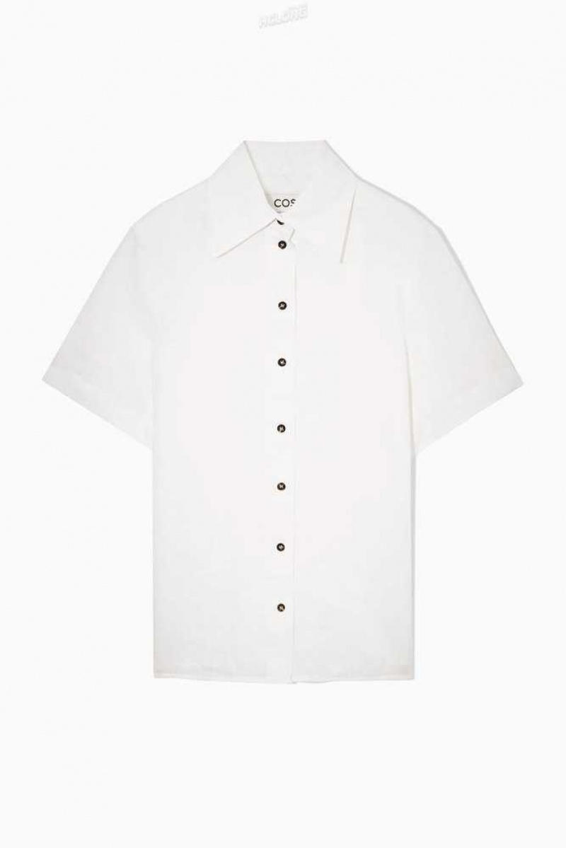 COS Regular-Fit Linen Shirt Hemd Damen | 2794-JPLFX