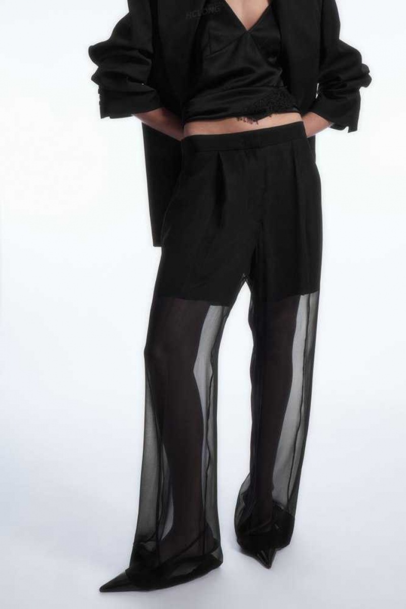 COS Sheer Silk Trousers Hosen Damen | 7582-LOGFQ